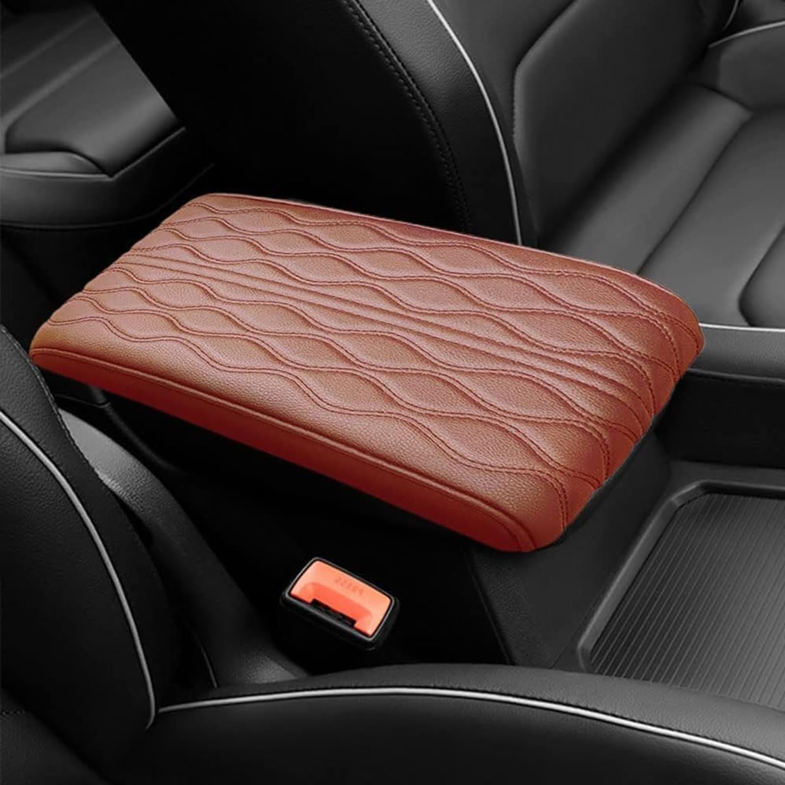 Memory Cotton Leather Car Armrest Box Pad, Car Armrest Cushion, Universal Memory Foam Car Armrest Cushion, Waterproof Car Armrest Seat Box Cover for Suv,Truck,Car (Coffee) von HItianya