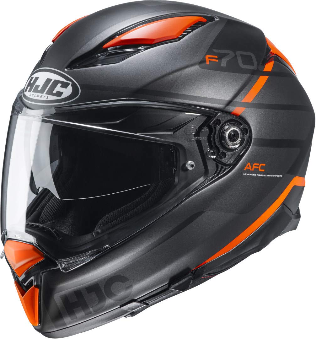 HJC Unisex-Adult F70 Tino Motorradhelm, schwarz rot, L von HJC Helmets