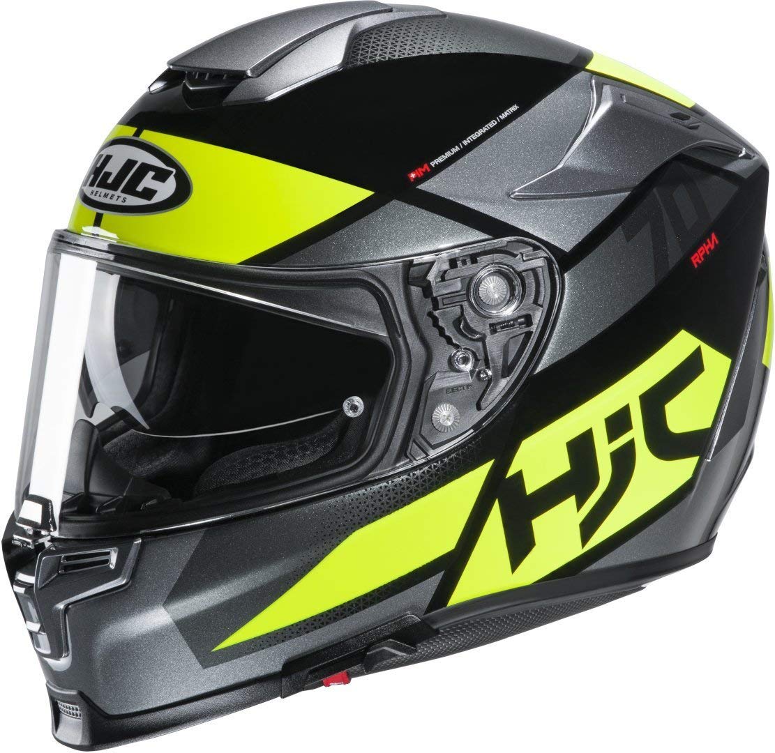 HJC Helmets Herren Nc Motorrad Helm, Schwarz/Gelb, L von HJC Helmets