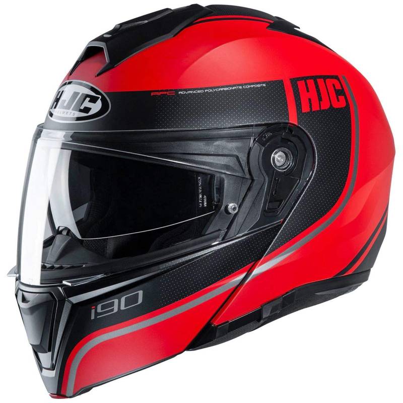 HJC Helmets Motorradhelm HJC i90 DAVAN MC1SF, Schwarz/Rot, M von HJC Helmets