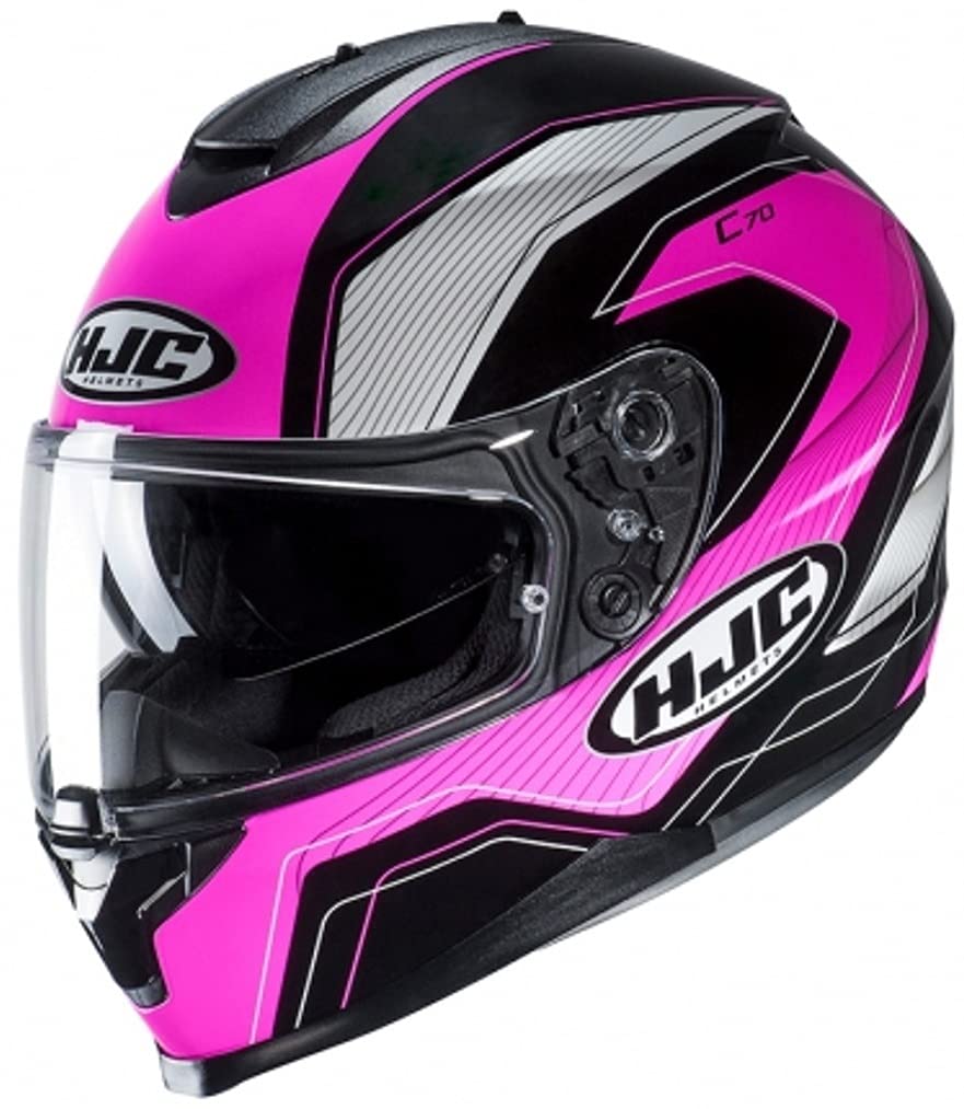 HJC Helmets Unisex – Erwachsene Nc Motorrad Helm, Schwarz/Weiss/Fuchsia, XS von HJC Helmets