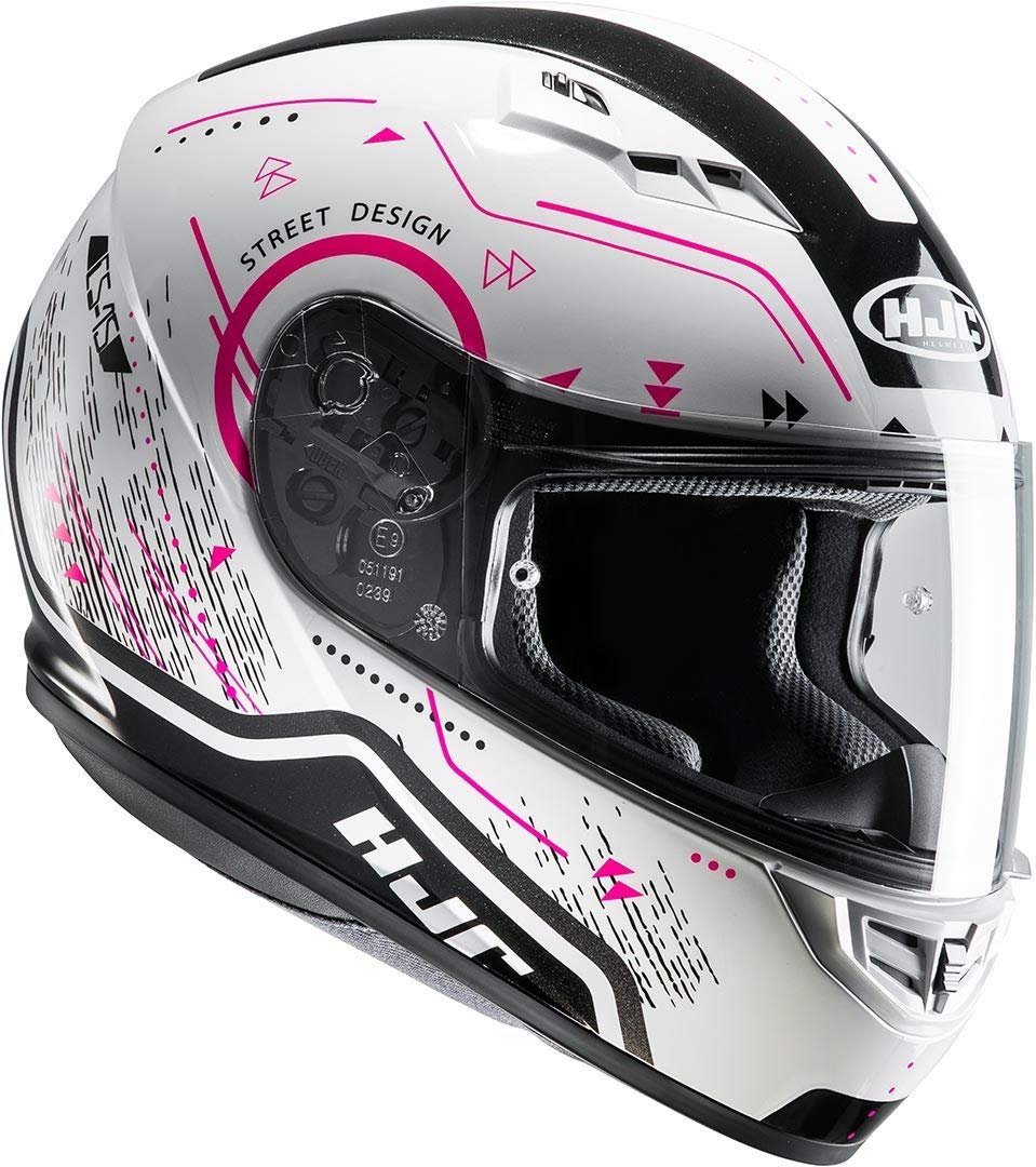 HJC Motorradhelm CS 15 Safa MC8, Weiß/Pink, Größe M von HJC Helmets