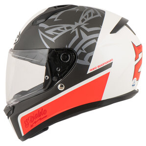 HJC C10 FQ20 MC1SF Integralhelm Matt Schwarz Weiss Rot von HJC