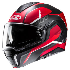 HJC I100 Lorix MC1SF Klapphelm Matt Rot Schwarz Weiss von HJC