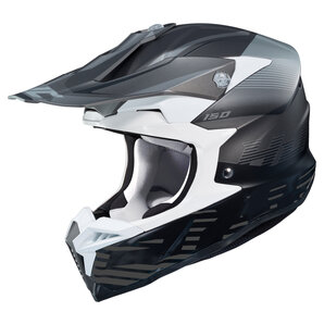 HJC i50 Fury MC5SF Crosshelm Matt Schwarz Weiss Grau von HJC