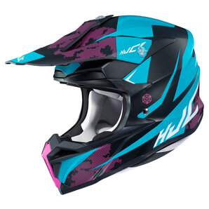 HJC i50 Tona MC2SF Crosshelm Matt Schwarz Tuerkis Lila von HJC