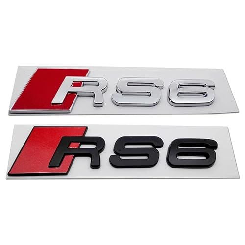 HJCC 3D Metal Car Sticker Badge Logo Kofferabschlüsse for RS3 RS4 RS5 RS6 RS8 A4L A6L A3 A5 A8 S3 S4 S5 S6 S7 S8 Dekorative Accessoires HJCC (Color Name : Black, Style : RS6) von HJCC