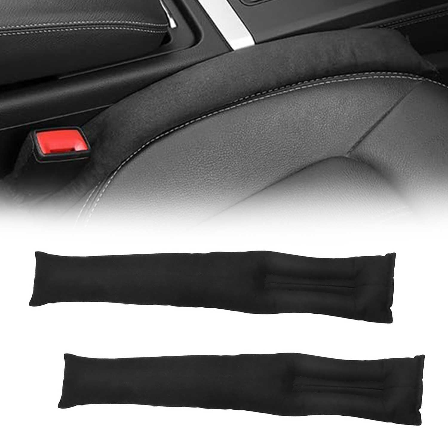 HJIAMA 2 Stück Auto Lückenfüller, Car Seat Gap Filler Schwarz, Autositz Lückenfüller zum Füllen Lücken Zwischen Sitzen Autos, Lieferwagen von HJIAMA