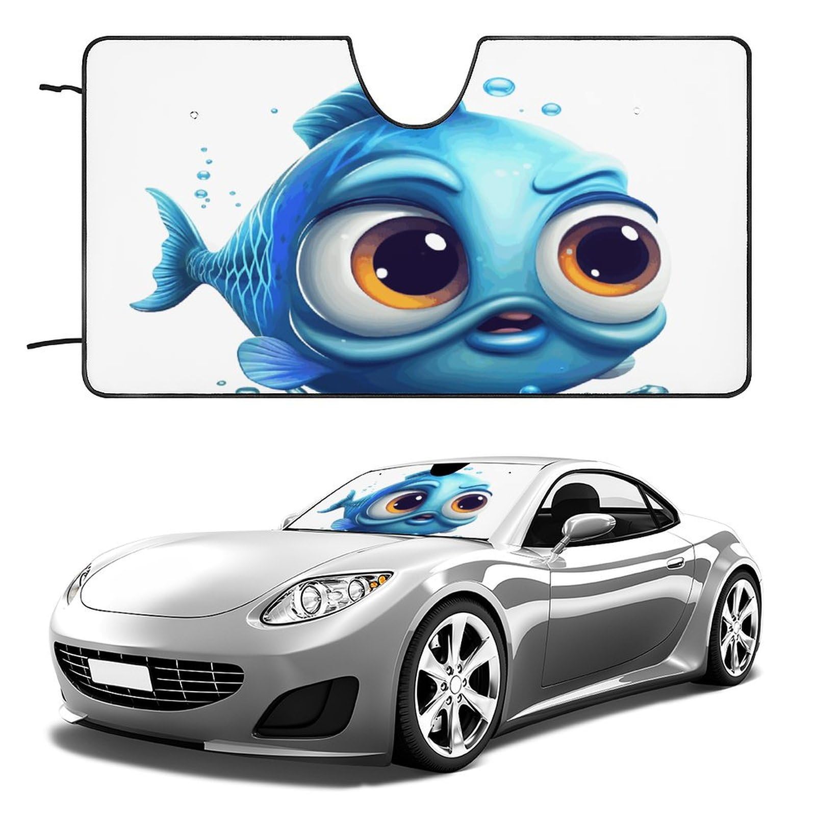 Auto Windschutzscheibe Sonnenschutz Abdeckung Blau Cartoon Fisch Sonnenschutz Sonnenschutz Sonnenschutz Faltbare Auto Sonnenschutz Auto Windschutzscheibe Sonnenschutz für LKW Auto Windschutzscheibe von HJKBCV