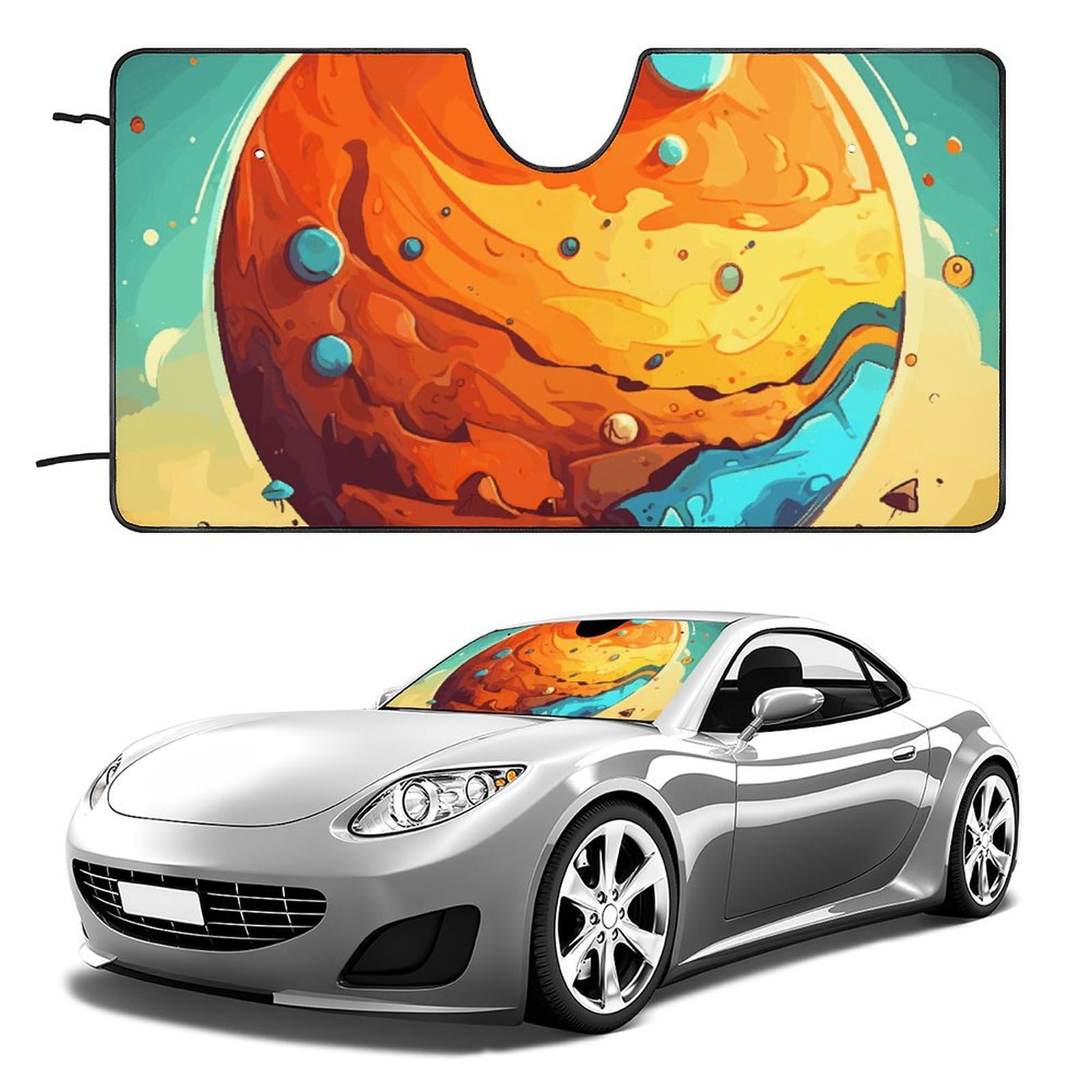 Auto Windschutzscheibe Sonnenschutz Abdeckung Cartoon Planet Sonnenschutz Sonnenschutz Faltbare Auto Sonnenschutz Auto Windschutzscheibe Sonnenschutz für LKW Auto Windschutzscheibe Abdeckung von HJKBCV