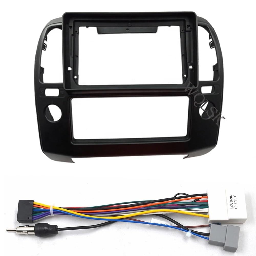 Auto Ersatz 2 Din 9 Zoll Autoradio Radioblenden Stereo Android MP5 GPS Video Player Panel Dash Frame Mount Kompatibel mit Navara D40 2006-2012 Auto Innenraum von HJLHUIDM