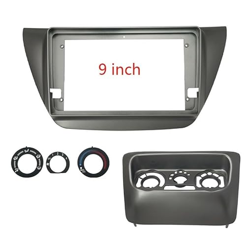 Auto-Ersatz-Rahmen-Set, 22,9 cm (9 Zoll), Autoradio, Android, kompatibel mit Lancer IX 2000–2010, Doppel-DIN-Mittelkonsolen-Halterung, Armaturenbrett-Blende, Auto-Innenraum von HJLHUIDM