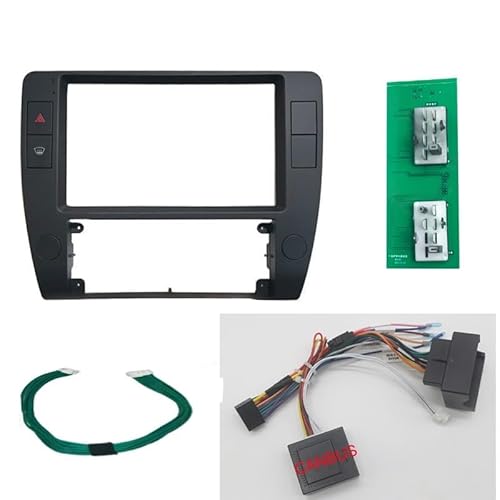 Autoradio-Rahmen-Set, 2 DIN, Android, kompatibel mit Passat B5 2004 2005, Autoradio, Armaturenbrettverkleidung, Blende, Frontplatte, Auto-Innenraum (Faszialkabel, Canbus) von HJLHUIDM