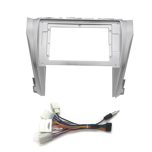 Autoradioblende für 2 DIN, kompatibel mit Camry/Aurion 2015–2018, Auto-Stereo-Audio-Player-Panel, Armaturenbrett-Set, Rahmenblende, Frontplatte, Auto-Innenraum (Blende und Kabel, 25,7 cm) von HJLHUIDM