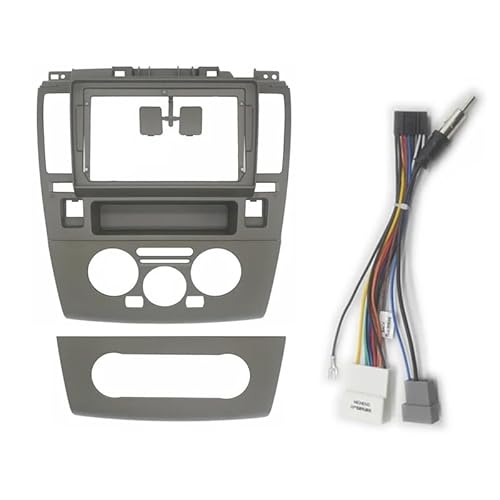Autoradioblende für 2 DIN, kompatibel mit Tiida 2004–2011, Autoradio-Armaturenbrett-Halterung, Zierleisten-Set, Blende und Kabel von HJLHUIDM