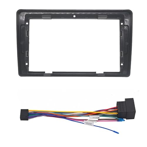 Autoradioblende für 22,9 cm (9 Zoll), kompatibel mit B5 Bora Golf IV Skoda Octavia Video Panel Player, Audio Dash 2 DIN-Rahmen, Armaturenbrett-Halterungs-Set, Auto-Innenraum (Blende und Kabel) von HJLHUIDM