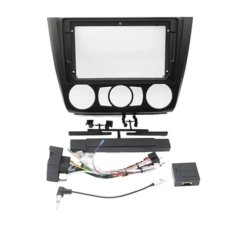 HJLHUIDM Auto-Ersatz 2 Din Autoradio DVD Interieur Kit Multimedia Player Faszien Panel Rahmen kompatibel mit 1er Serie Handbuch AC E88 E82 E81 E87 2004-2011 Auto Interieur (MT AC Kabel Canbus) von HJLHUIDM