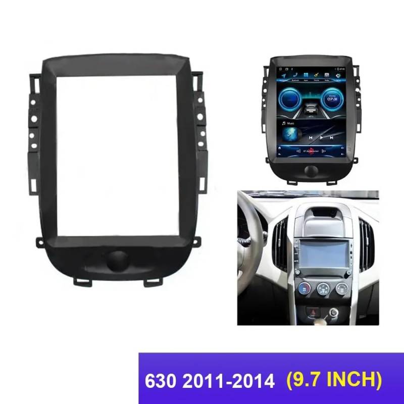 HJLHUIDM Auto Ersatz 9,7 Zoll 2 Din Autoradio Blenden Kompatibel mit BAOJUN 630 2011-2014 Multimedia Rahmen Video Player Navigation DVD Panel Trim Auto Innenraum von HJLHUIDM