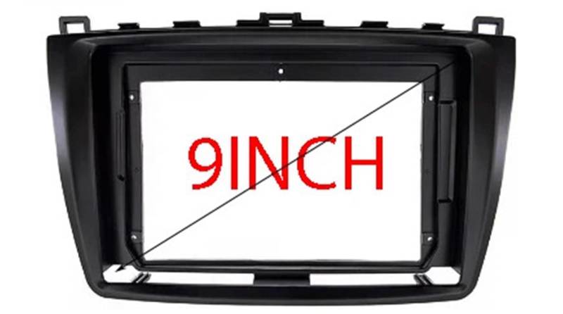 HJLHUIDM Auto Ersatz 9 Zoll Radioblenden Kompatibel mit 6 Atenza 2009-2013 Doppel Din DVD Stereo Panel Armaturenbrett Nachrüstung Einbaurahmen Auto Innenraum von HJLHUIDM