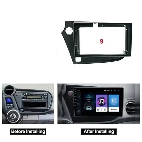 HJLHUIDM Auto Ersatz Kompatibel mit CRZ CR-Z 2010-2015 9 Zoll Autoradio Rahmen Blenden Kabel Navigation Panel Android Bildschirm Dask Kit Faszie Auto Interieur (LHD Kabel) von HJLHUIDM