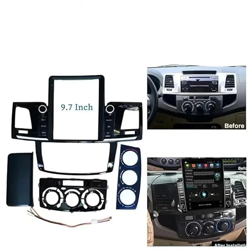 HJLHUIDM Auto Ersatz Kompatibel mit Vigo Hilux Fortuner 2007-2014 9,7 Zoll Autorahmen Radioblende Adapter Android Radio Armaturenbrett Panel Kit Auto Innenraum von HJLHUIDM