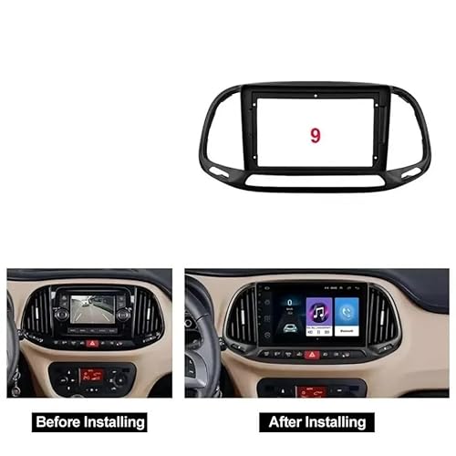 HJLHUIDM Auto-Ersatz kompatibel mit DOBLO 2015 22,9 cm Autoradio Radioblende Rahmen Android 2Din MP5 Player Stereo-Panel Autoinnenraum (nur Rahmen) von HJLHUIDM