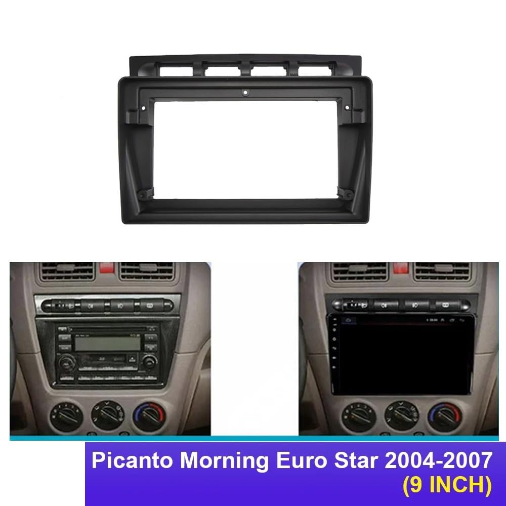 HJLHUIDM Auto-Ersatzteil, 22,9 cm, Autorahmen-Adapter, Android-Radio, Audio, Armaturenbrett-Set, kompatibel mit Kia Picanto Morning Euro Star 2004–2007, Auto-Innenraum (Rahmenkabel) von HJLHUIDM