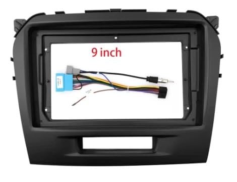 HJLHUIDM Autoradio 22,9 cm (9 Zoll), DVD, GPS, MP5, Kunststoff, kompatibel mit Vitara 2015, Armaturenbrett-Halterungs-Set, Auto-Innenraum (Rahmen und Kabel) von HJLHUIDM