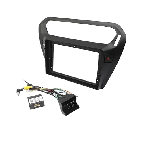 HJLHUIDM Autoradio 22,9 cm (9 Zoll) Autoradio Android DVD Panel Armaturenbrett-Kit Installation Adapter Konsole Rahmen Blende kompatibel mit Citroen Elysee 301 2014–2018 Auto-Innenraum (Rahmenkabel, von HJLHUIDM