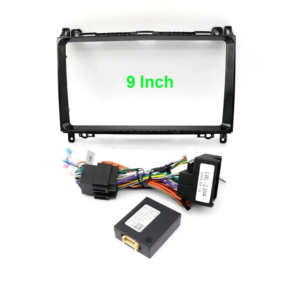 HJLHUIDM Autoradio-Ersatzblende, 22,9 cm, kompatibel mit B200 Klasse A W169 Klasse B W245 2005–2011, Android MP5-Player, 2-DIN-Stereo-Rahmenverkleidung, Auto-Innenraum (Rahmenkabel, Canbus) von HJLHUIDM