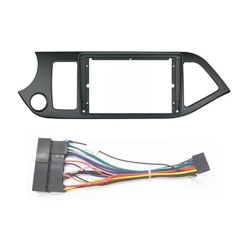 HJLHUIDM Autoradioblende für 2 DIN, kompatibel mit Picanto Morning 2011–2017, Auto-Stereo-Audio-Player, DVD-Panel, Armaturenbrett-Set, Rahmen, Mittelkonsolen-Halterung, Auto-Innenraum (LHD-Faszie und von HJLHUIDM