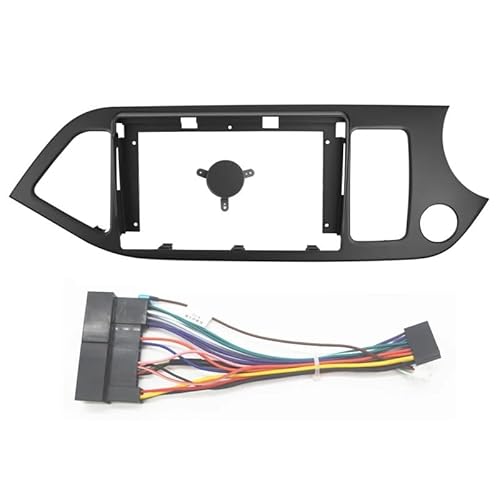 HJLHUIDM Autoradioblende für 2 DIN, kompatibel mit Picanto Morning 2011–2017, Auto-Stereo-Audio-Player, DVD-Panel, Armaturenbrett-Set, Rahmen, Mittelkonsolen-Halterung, Auto-Innenraum (RHD-Faszie und von HJLHUIDM