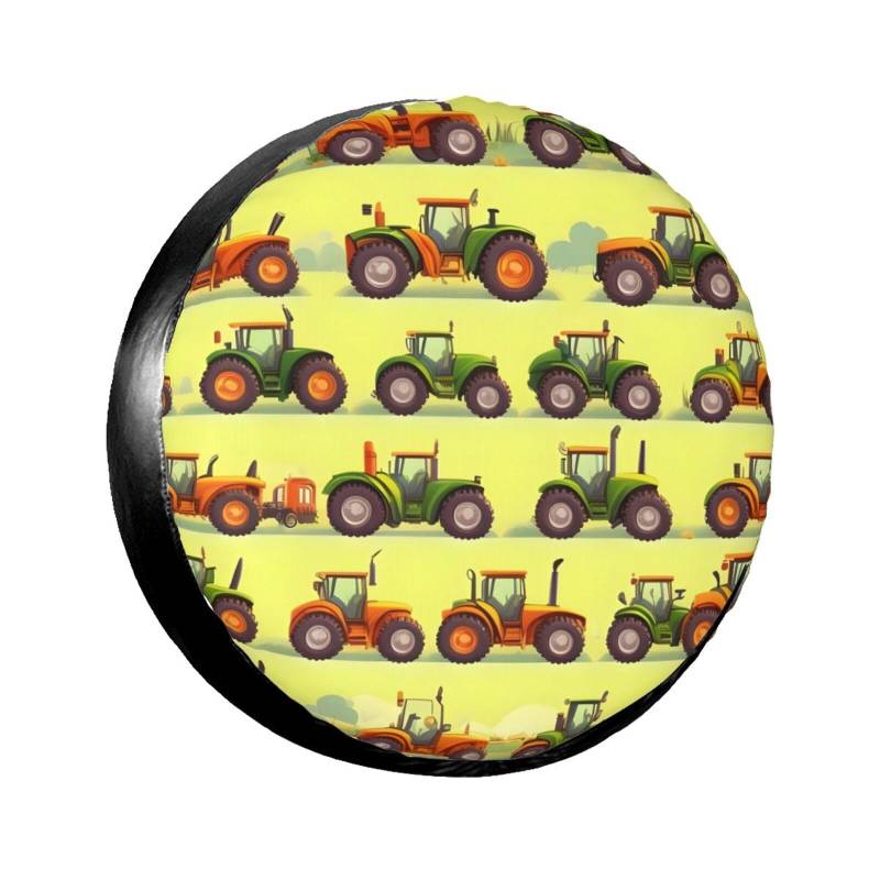 Green Fields Farming Machine Universal-Ersatzreifenabdeckung – Autoreifen-Abdeckung, Anhänger, SUVs, LKWs – lustiges und ansprechendes Design für 38,1 cm (15 Zoll) Rad von HJLUUFT