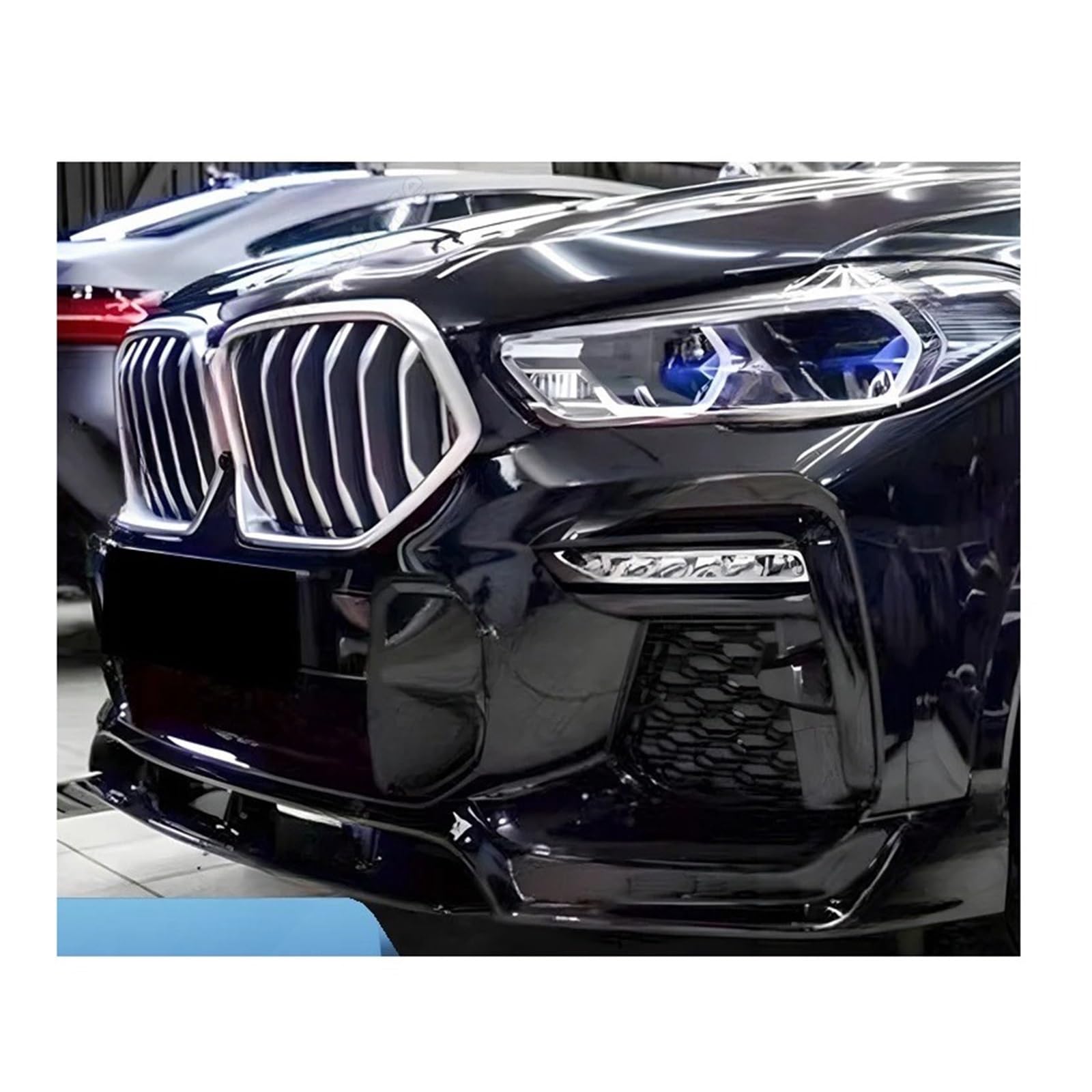 Kompatibel for BMW X6 G06 Auto Frontschürze Spoiler Lip Splitter Glanz Schwarz ABS Kunststoff Body Kits Tuning Zubehör 2020 2021 2022 2023 + von HJPILISS