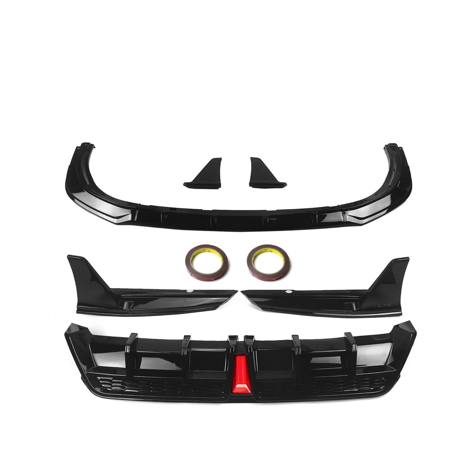 Kompatibel for Toyota, kompatibel for Camry SE XSE SX 2018–2024, Sportmodell, nur glänzend schwarzer Frontspoiler-Splitter + Heckdiffusor-Stoßstangenlippe von HJPILISS