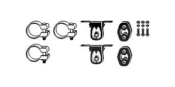 Hjs Montagesatz, Abgasanlage [Hersteller-Nr. 82111590] für VW von HJS