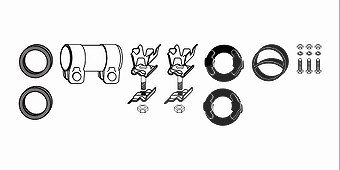 Hjs Montagesatz, Abgasanlage [Hersteller-Nr. 82122252] für BMW von HJS