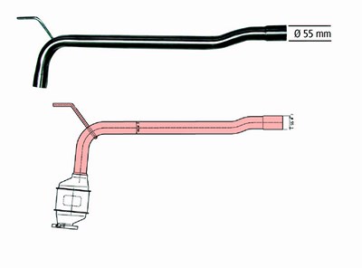 Hjs Reparaturrohr, Katalysator [Hersteller-Nr. 91111504] für VW von HJS