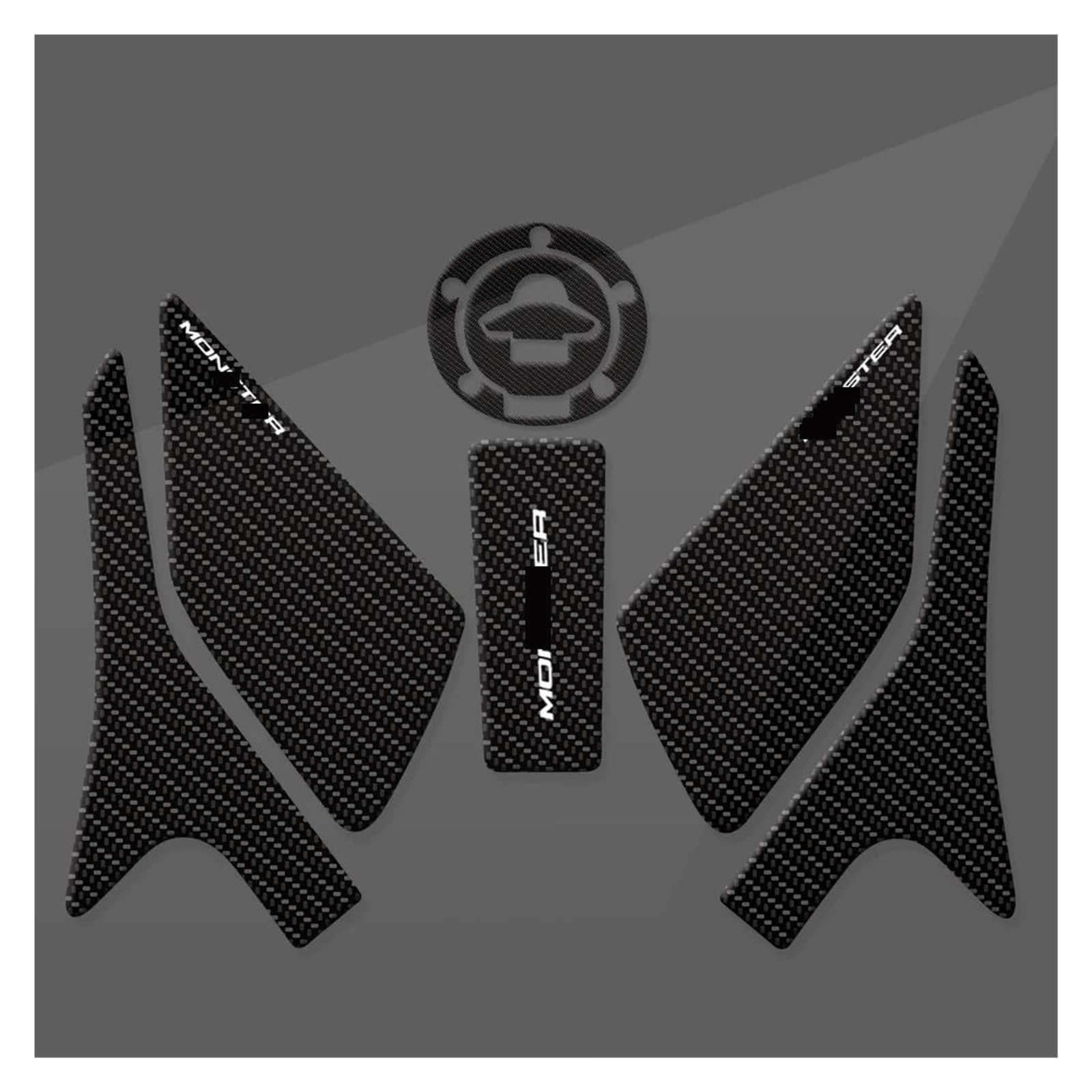 Motorcycle Tankpad Motorrad Tank Pad Protector Transparent Fisch Knochen Aufkleber Carbon Faser Textur Für DUCATI Für MONSTER 950 937 SP 2023 2022 2021 Tankpad Motorrad Lackschutz Aufkleber(6) von HJTEDHE