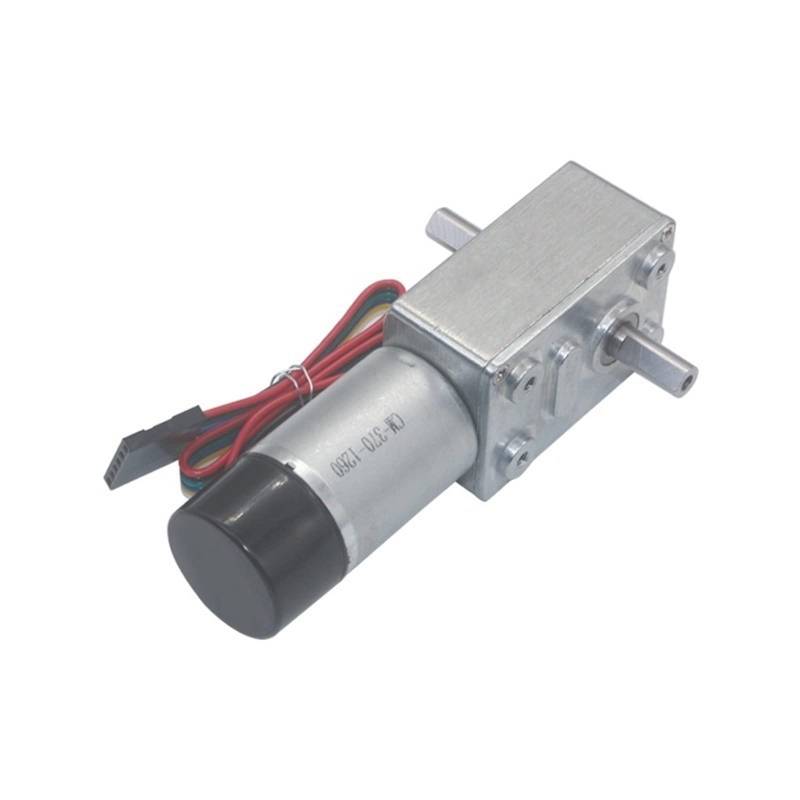 Mini-Elektro-Getriebemotor, Farbe: 6 V, Größe: 90 U/min, Turbinen-Schneckenmotor mit niedriger Drehzahl und Encoder. JGY-370 Doppelwellen-Getriebemotor von HKHKH