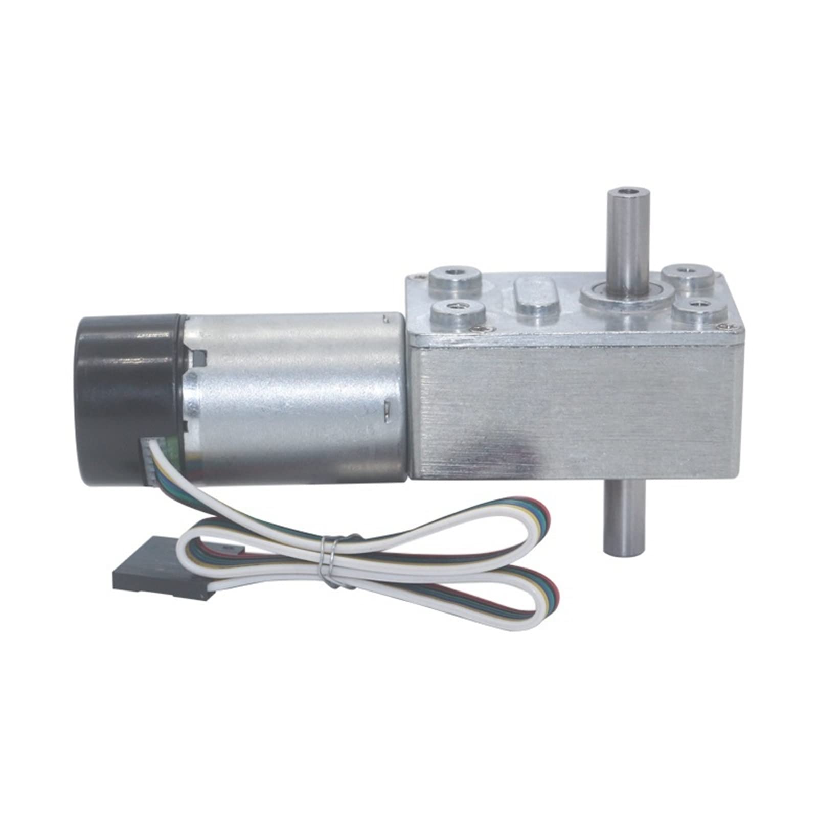 Mini-Elektrogetriebemotor, geräuscharmer Strom, kleiner Turbinenschneckenmotor mit niedriger Drehzahl, JGY-370-Doppelwellenmotor mit Encoder von HKHKH