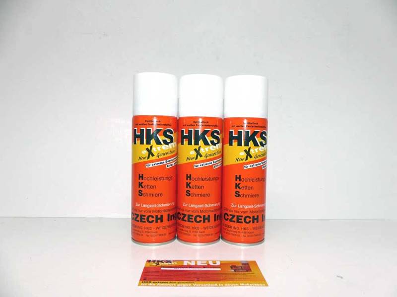 3x HKS CZECH EXTREM Kettenschmiere Kettenfett Spraydose 300ml von HKS