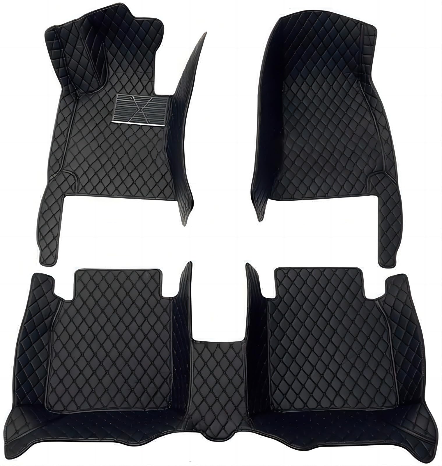 Auto-Fußmatten Custom für Seat Ibiza 2017-2023, Allwetter PU-Leder wasserdichte rutschfeste Auto FußMatte Teppich Set Innenraumschutz ZubehöR,Black von HLBYCSM