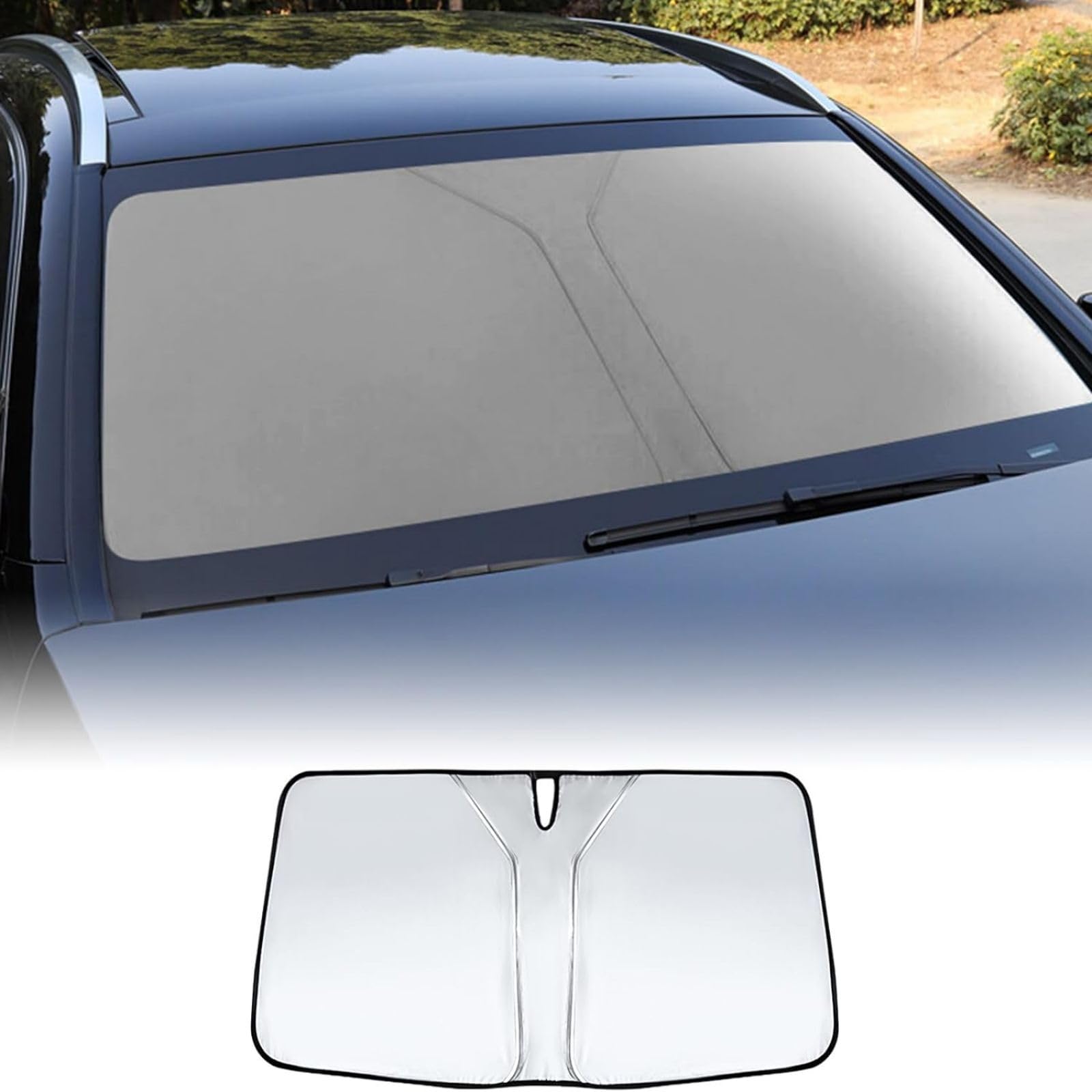 Sonnenschutz Auto Frontscheibe für VW EOS 2-Door 2006 2007 2008 2009 2010 2011 2012 2013 2014 2015, Faltbar UV-Schutz Auto Sonnenschirm Innen Auto Windschutzscheibe Sonnenblende,Silver von HLBYCSM