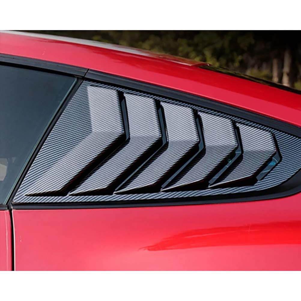 2 stücke ABS Hinten Viertel Fenster Lamellen Für Ford Mustang 2015-2021 Scoops Spoiler Auto Tunning Panel Seite Air Vent Abdeckung Windschutzscheibe,Carbon Look von HLELU