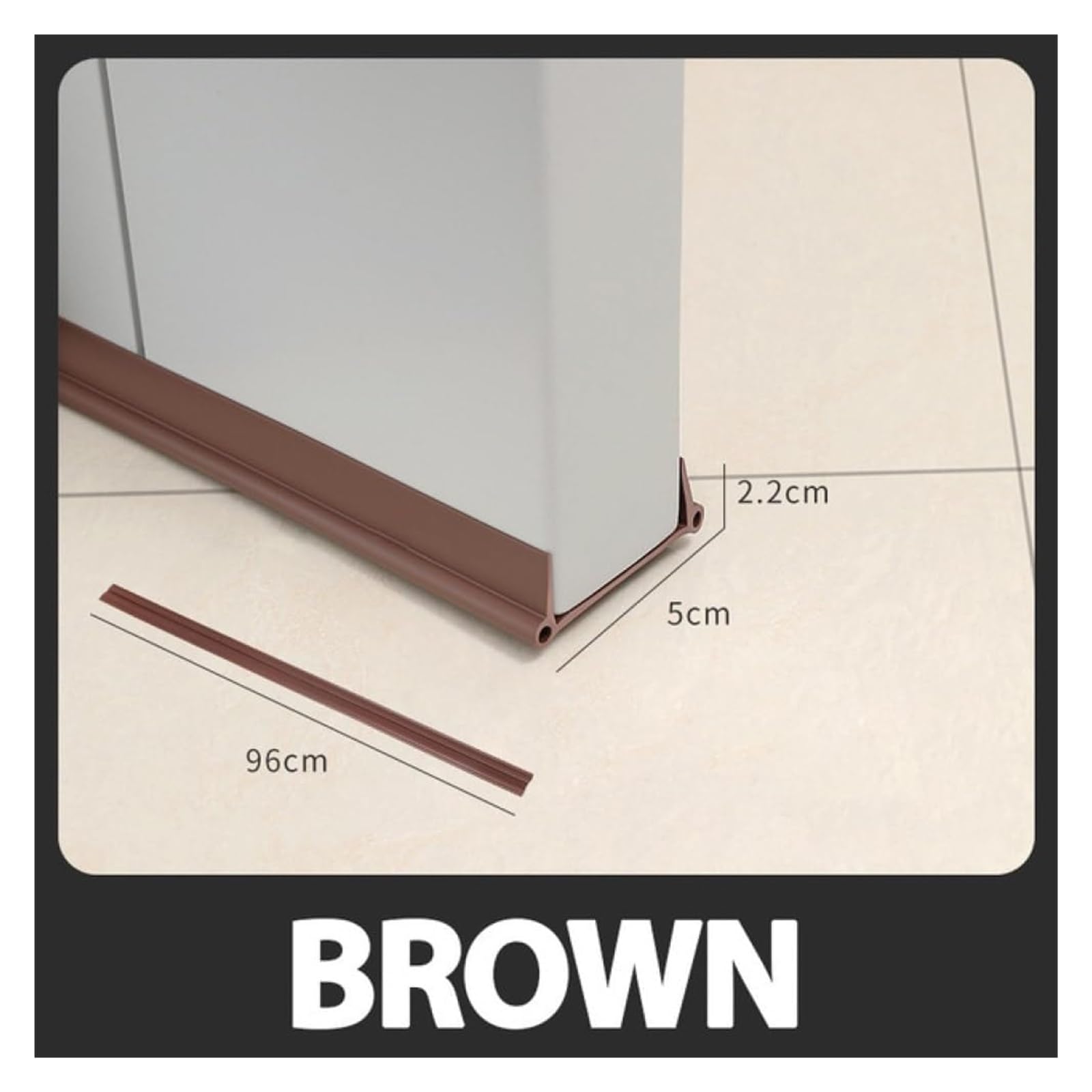 Tür-Fenster-Dichtung, wetterfest, 96 cm, PVC, unter der Tür, Zugluftblocker, Isolator, unterer Dichtungsstreifen, Stopper, Wetterschutz(Pvc Brown) von HLHLH