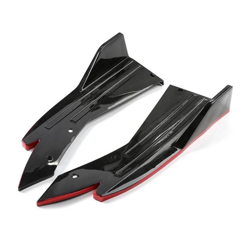 1Set Auto Universal Hinten Lip Flügel Seite Rock Separator Spoiler Lip Flügel Trim Stoßstange Separator Trim Schutz Carbon Faser Auto Seitenschweller Trittbretter Schweller(Bright Black Red) von HLJNLVBN