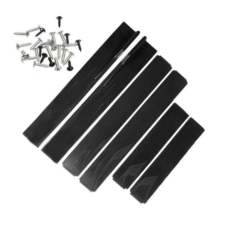 6PCS 2m/2,2 M Für Ford Für Mustang Für Focus RS ST Für Fiesta Für Mondeo Seite Röcke Verlängerung Rocker Panels Lip Splitter Stoßstange Auto Seitenschweller Trittbretter Schweller(Shiny Black 2.2m) von HLJNLVBN