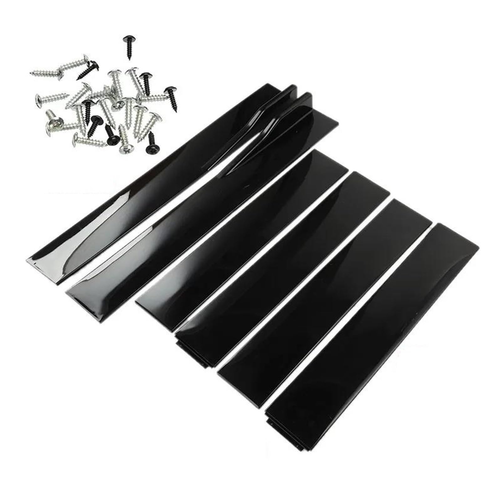 6PCS 2m/2,2 M Für Ford Für Mustang Für Focus RS ST Für Fiesta Für Mondeo Seite Röcke Verlängerung Rocker Panels Lip Splitter Stoßstange Auto Seitenschweller Trittbretter Schweller(Shiny Black 2m) von HLJNLVBN