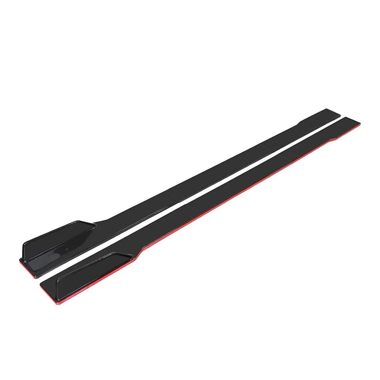 6PCS 2m/2,2m Universal Auto Styling Red Carbon Schwarz Seite Rock Spoiler Seite Röcke Verlängerung Rocker Platten Lip Splitter Stoßstange Auto Seitenschweller Trittbretter Schweller(Black red 2.2m B) von HLJNLVBN